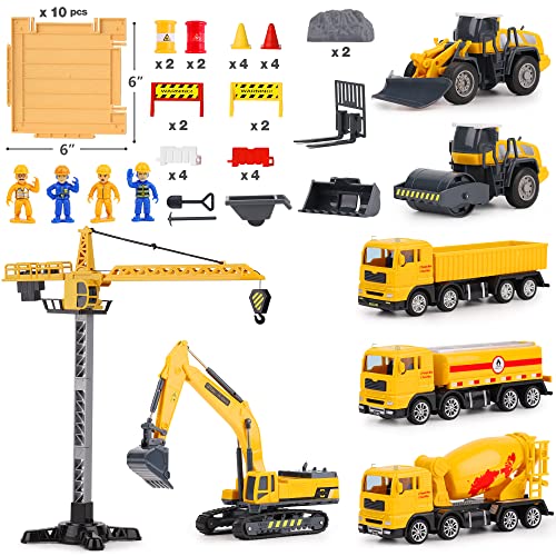 iPlay, iLearn Construction Site Vehicles Toy Set, Kids Engineering Pla –  Childhoot