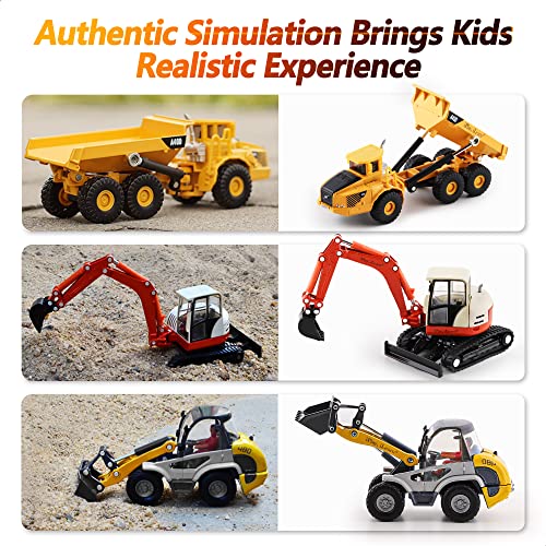 iPlay, iLearn Construction Site Vehicles Toy Set, Kids Engineering Playset,  Tractor, Digger, Crane, Dump Trucks, Excavator, Cement, Steamroller